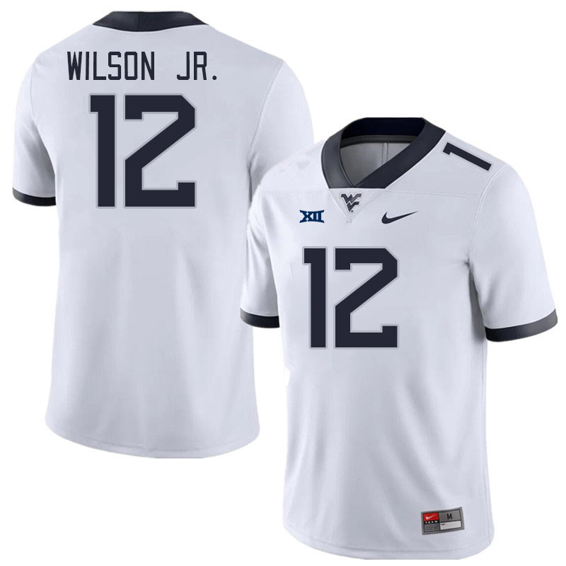 Men #12 Anthony Wilson Jr. West Virginia Mountaineers College Football Jerseys Stitched Sale-White